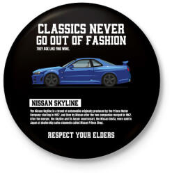 printfashion Nissan Skyline - Kitűző, hűtőmágnes - Fekete (14790638)