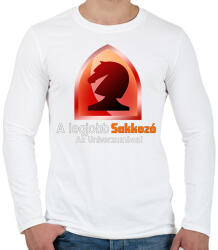printfashion a legjobb sakkozó - Férfi hosszú ujjú póló - Fehér (2082284)