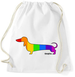 printfashion Szivárvány testű tacskó - Sportzsák, Tornazsák - Fehér (13417705)