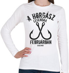 printfashion A horgász legendák - Női hosszú ujjú póló - Fehér (5001457)