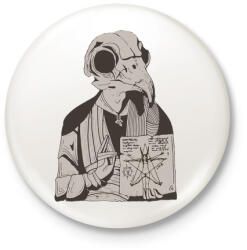 printfashion Madár koponya - Kitűző, hűtőmágnes - Fehér (3082812)