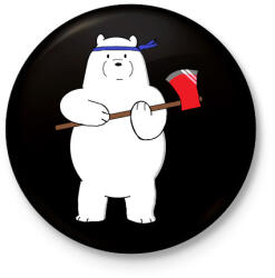 printfashion barebears_icebear - Kitűző, hűtőmágnes - Fekete (3095165)