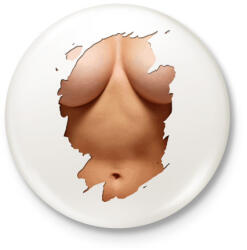 printfashion Funny Tits - Kitűző, hűtőmágnes - Fehér (3081422)