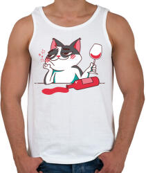 printfashion Cica borozik - Férfi atléta - Fehér (4303781)