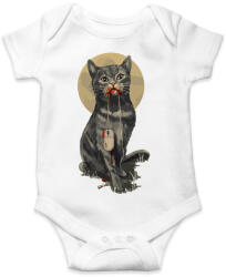 printfashion Macska-egér - Baba Body - Fehér (2051582)