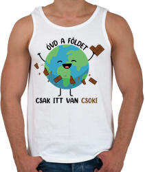 printfashion Óvd a Földet - csak itt van csoki - Férfi atléta - Fehér (7325117)