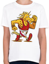 printfashion Unikornis futó - Gyerek póló - Fehér (13646033)