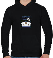 printfashion Sleepybara - Férfi kapucnis pulóver - Fekete (14183716)