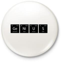 printfashion GeNiUS (periódusos rendszer) - Kitűző, hűtőmágnes - Fehér (11475175)