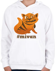 printfashion Macska antiszociális - #mivan_Rajztábla 1 - Gyerek kapucnis pulóver - Fehér (4203238)