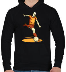 printfashion Football - Férfi kapucnis pulóver - Fekete (812031)