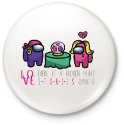 printfashion Among us - stories - there is a broken heart - Kitűző, hűtőmágnes - Fehér (4226887)
