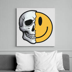 printfashion Koponya smiley - Vászonkép - Fehér (15976401)