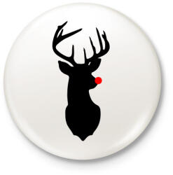 printfashion Minimal Rudolf - Kitűző, hűtőmágnes - Fehér (3078407)