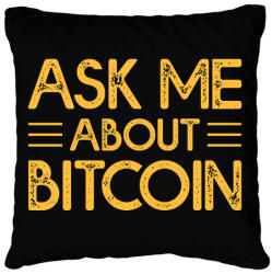 printfashion BITCOIN 4 EVER 85 - Párnahuzat, Díszpárnahuzat - Fekete (6240107)