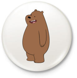 printfashion Funny Grizzly - Kitűző, hűtőmágnes - Fehér (3080798)