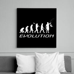 printfashion horgász evolúcio fehér - Vászonkép - Fekete (6660934)