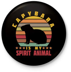 printfashion Spirit animal - Capybara - Kitűző, hűtőmágnes - Fekete (12747936)