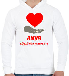 printfashion Anya köszönök mindent - Férfi kapucnis pulóver - Fehér (4829322)