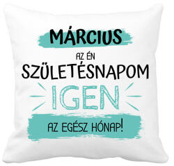 printfashion Március az én születésnapom - Párnahuzat, Díszpárnahuzat - Fehér (6235597)