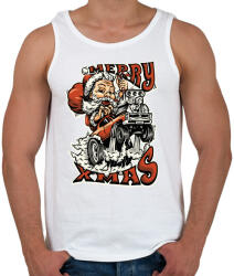 printfashion HOT ROD Mikulás - Férfi atléta - Fehér (460954)