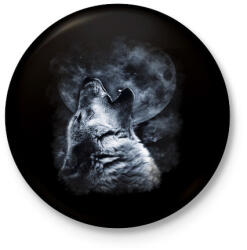 printfashion wolf - Kitűző, hűtőmágnes - Fekete (4083830)