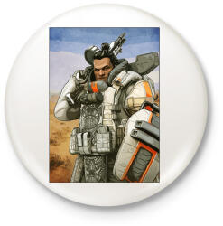 printfashion Gibraltar - Apex Legends - Kitűző, hűtőmágnes - Fehér (3079565)