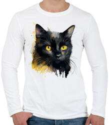 printfashion macska - Férfi hosszú ujjú póló - Fehér (15325703)