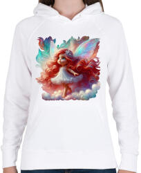 printfashion Cuki vöröshajú tündérlány - Női kapucnis pulóver - Fehér (16088329)