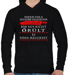 printfashion A legjobb feleségnek a világon - Férfi kapucnis pulóver - Fekete (2637475)