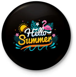 printfashion Hello nyár - Kitűző, hűtőmágnes - Fekete (5052695)