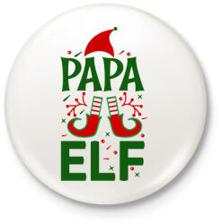 printfashion Papa elf - Kitűző, hűtőmágnes - Fehér (10756091)