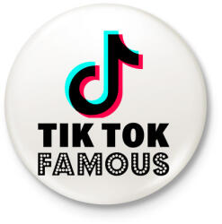 printfashion Tiktok Famous - Kitűző, hűtőmágnes - Fehér (3088361)