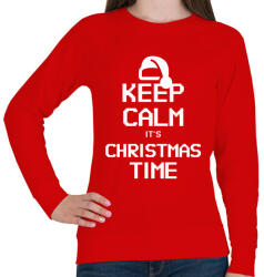 printfashion KEEP CALM ITS CHRISTMAS TIME - Női pulóver - Piros (10758238)