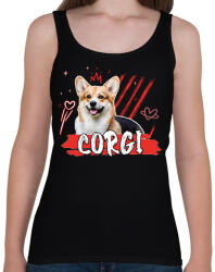 printfashion Corgi firka - Női atléta - Fekete (11849302)