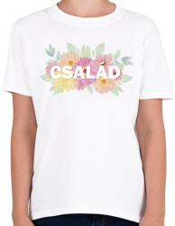 printfashion Család virágokkal - Gyerek póló - Fehér (4823227)