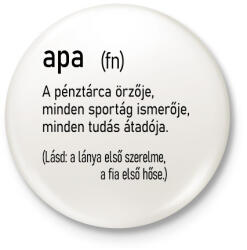 printfashion Apa (fn) - Kitűző, hűtőmágnes - Fehér (7129953)