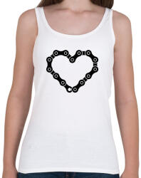 printfashion Chain heart - Női atléta - Fehér (1641235)