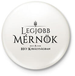 printfashion got-legjobb-mernok-black - Kitűző, hűtőmágnes - Fehér (3078071)