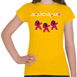 printfashion Squid game trio fehér - Női póló - Sárga (5727021)