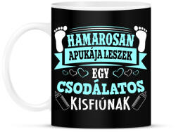 printfashion Hamarosan apukája leszek egy csodálatos kisfiúnak - Bögre - Fekete (16341192)