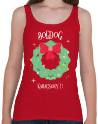 printfashion Boldog Karácsonyt - Női atléta - Cseresznyepiros (9542610)