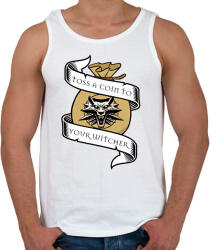 printfashion Toss a coin to your Witcher - Férfi atléta - Fehér (2688358)