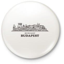 printfashion Budapest Hungary - Kitűző, hűtőmágnes - Fehér (7353965)