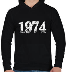 printfashion 1974 - Férfi kapucnis pulóver - Fekete (6194005)