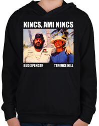 printfashion Bud Spencer és Terence Hill - Gyerek kapucnis pulóver - Fekete (11972765)