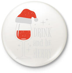 printfashion Karácsonyi borozás - Kitűző, hűtőmágnes - Fehér (15163853)
