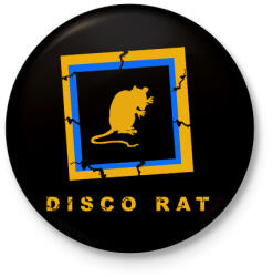 printfashion DISCO RAT - Kitűző, hűtőmágnes - Fekete (3097345)