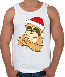 printfashion Karácsonyi lajhár - Férfi atléta - Fehér (10151212)