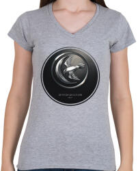 printfashion Trónok harca: Arryn ház - Női V-nyakú póló - Sport szürke (314492)